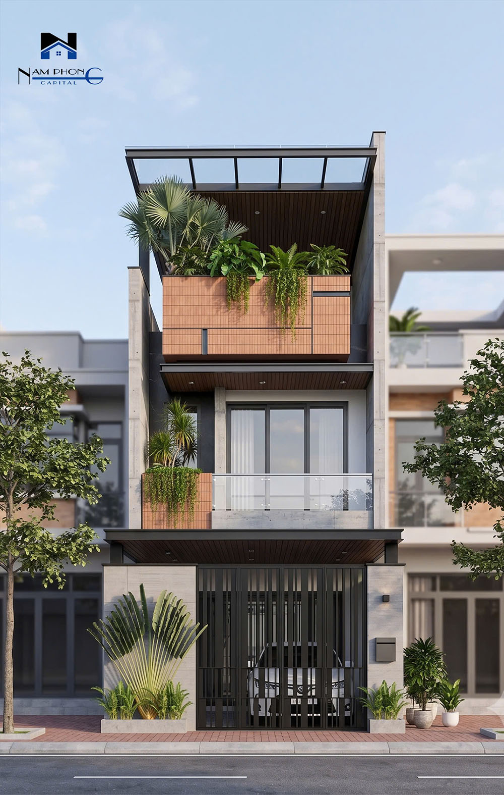 Công trình nhà phố hiện đại 3 tầng do Nam Phong Capital thiết kế