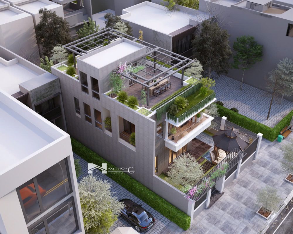 Dự án My Linh House – mẫu thiết kế biệt thự phố 3 tầng hiện đại