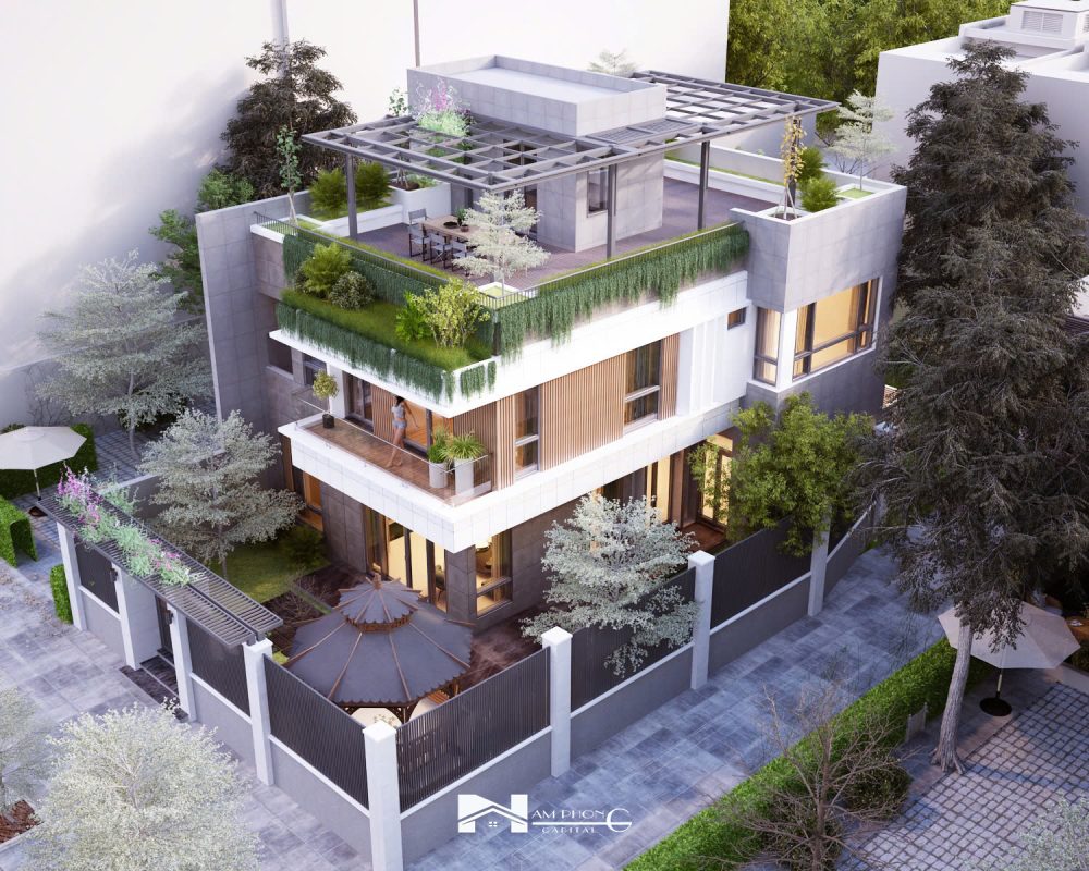 Dự án My Linh House – mẫu thiết kế biệt thự phố 3 tầng hiện đại