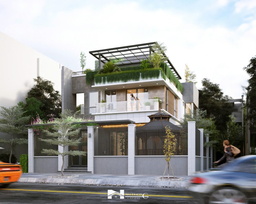 Dự án My Linh House – mẫu thiết kế biệt thự phố 3 tầng hiện đại