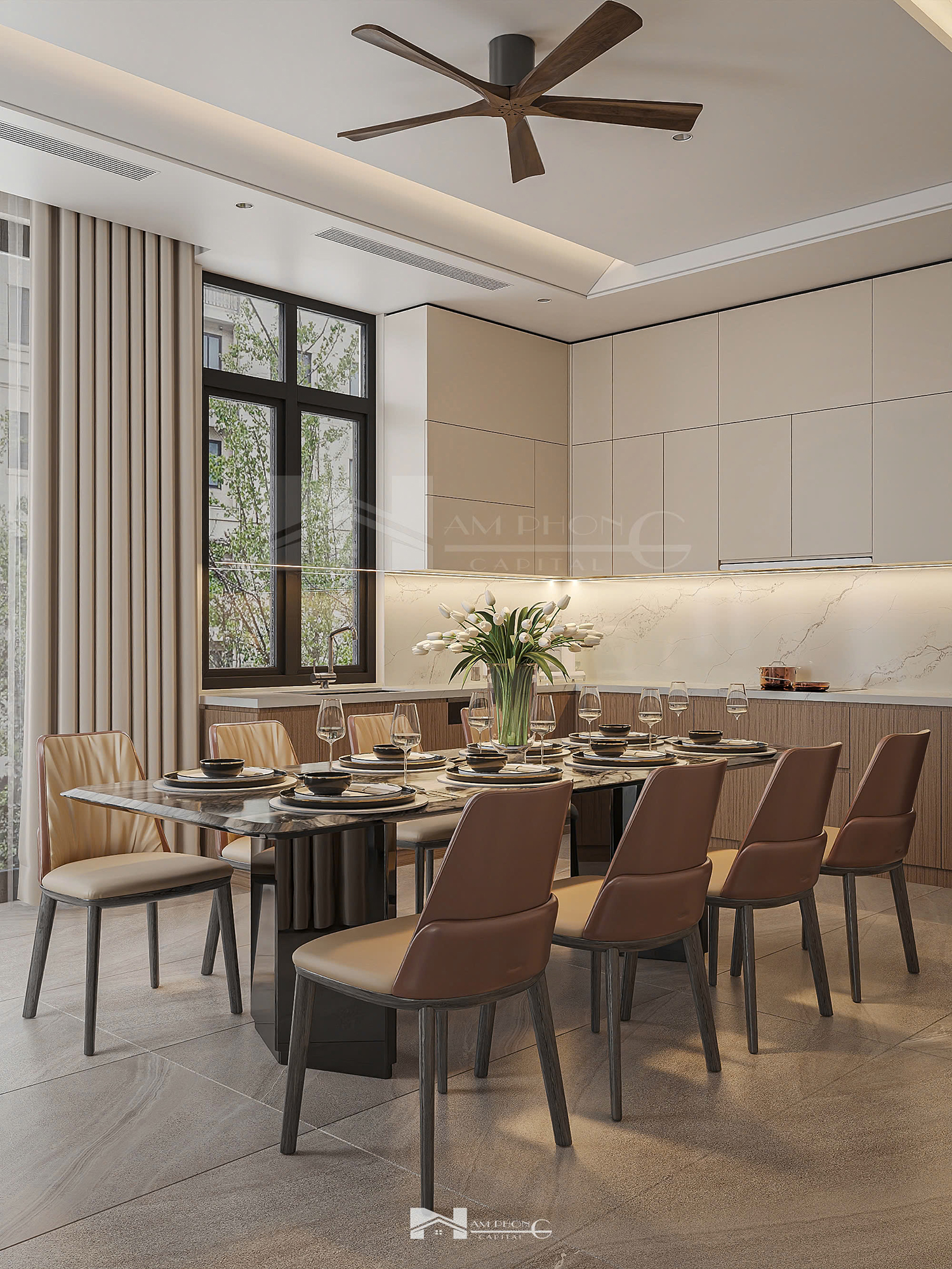 Thiết kế hiện đại của không gian bên trong Yen Khanh Villa