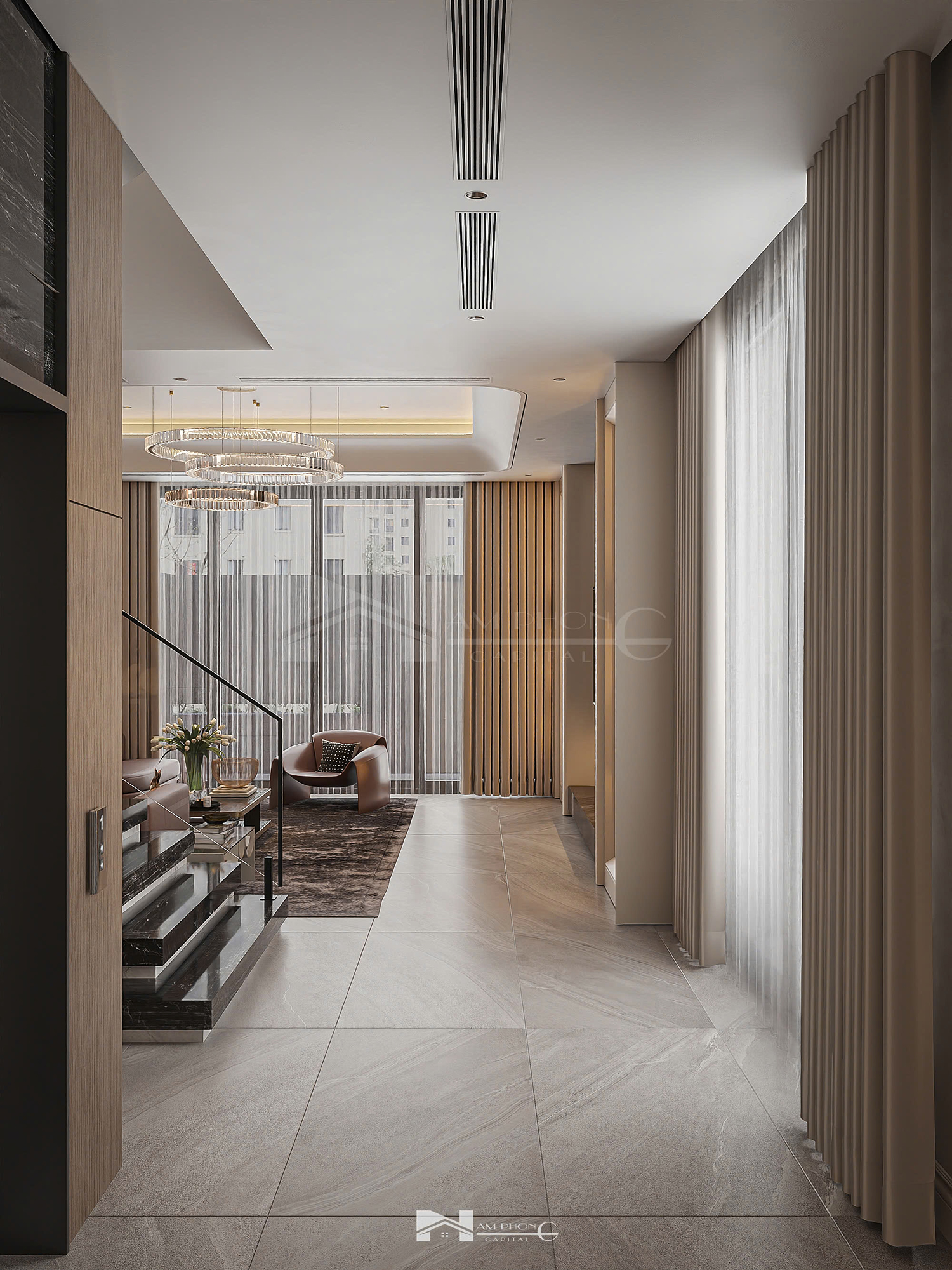 Thiết kế hiện đại của không gian bên trong Yen Khanh Villa