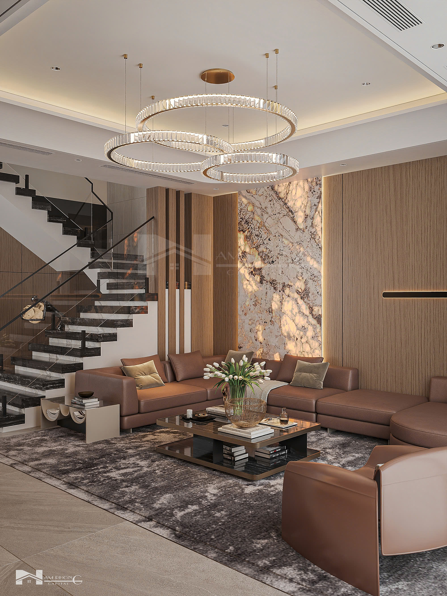 Thiết kế hiện đại của không gian bên trong Yen Khanh Villa